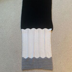 Attractive Black, Gray, Cream Winter Scarf